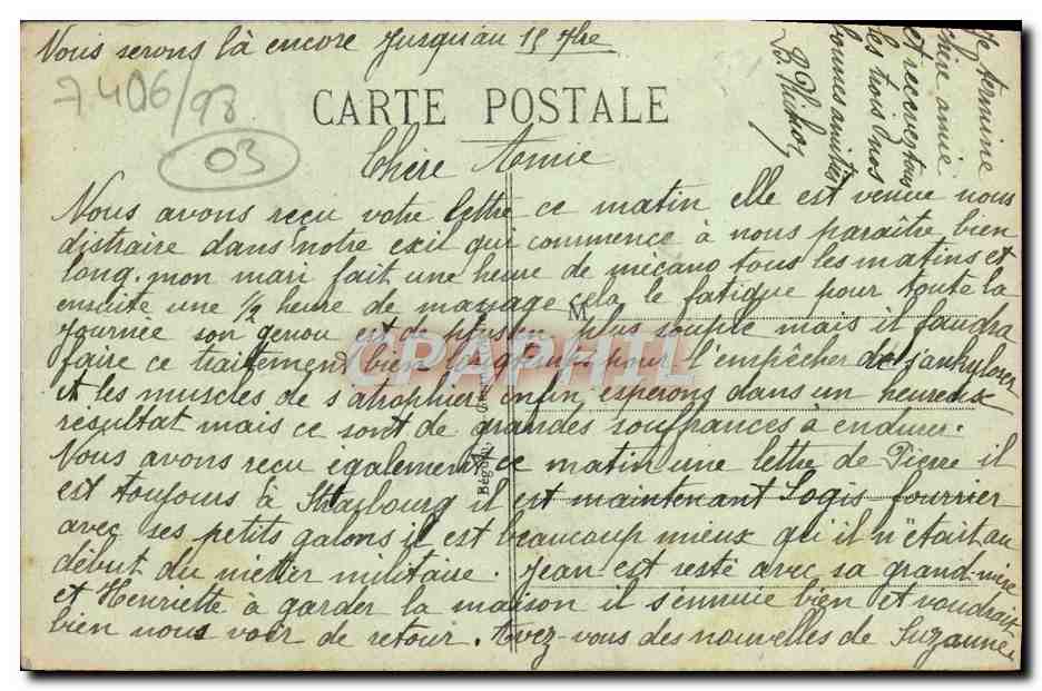 CPA Vichy Marquise et theatre du casino — Verso