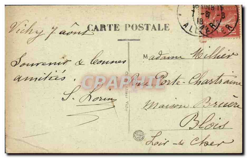 CPA Vichy Chalet de l'Empereur — Verso
