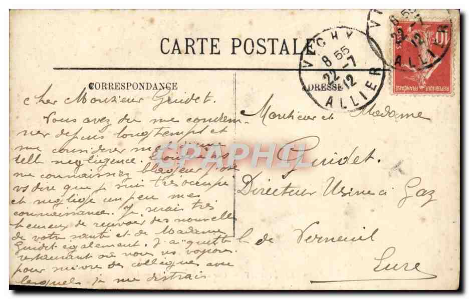 CPA Vichy Une Vue sur l'Allier — Rückseite