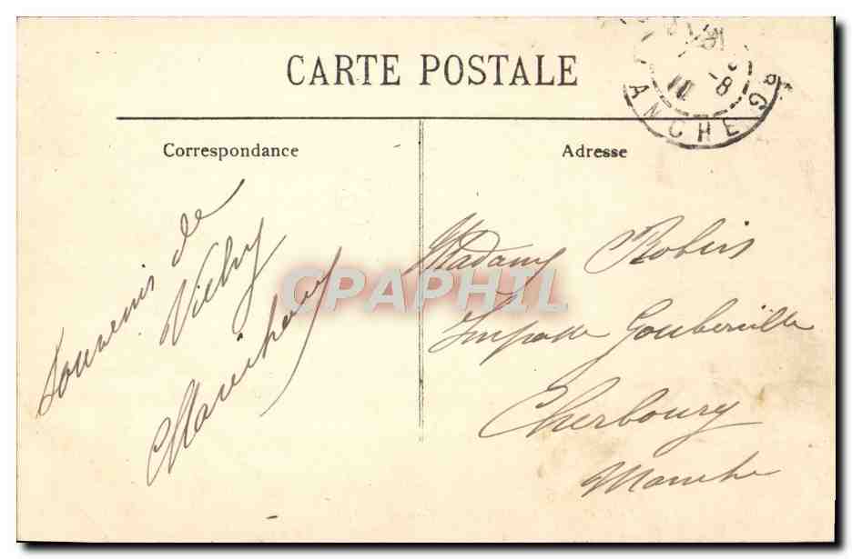 CPA Vichy Le Casino Un Coin de la Terrasse — Verso