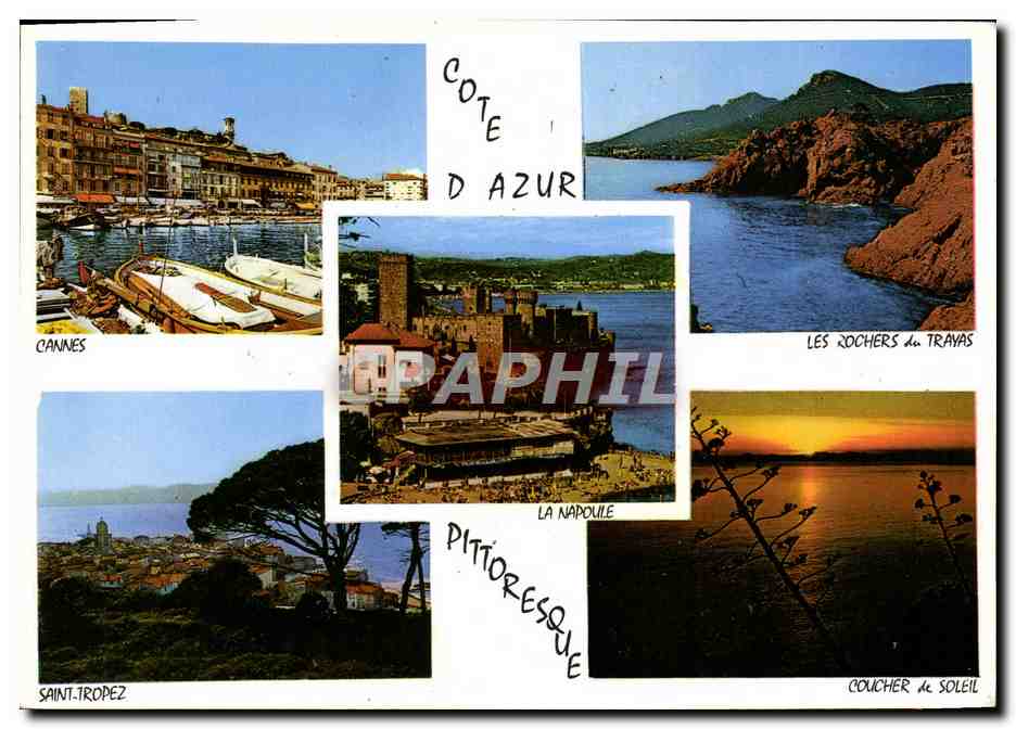 CPM Cote d'Azur Souvenir De La Cote d'Azur cannes Saint Tropez Trayas