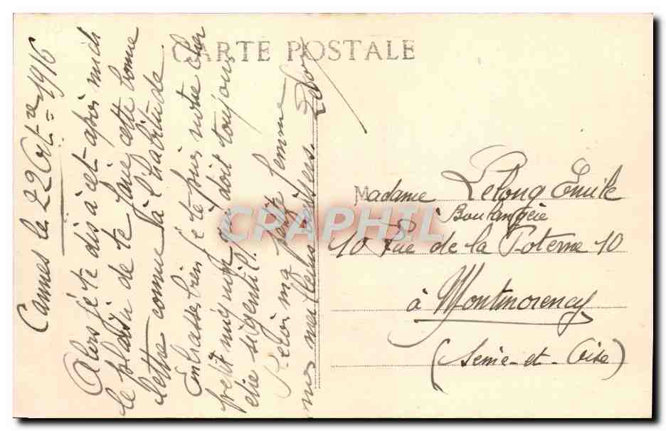 CPA Cannes Le Lysistrata Jetee Edouard VII Bateau — Verso
