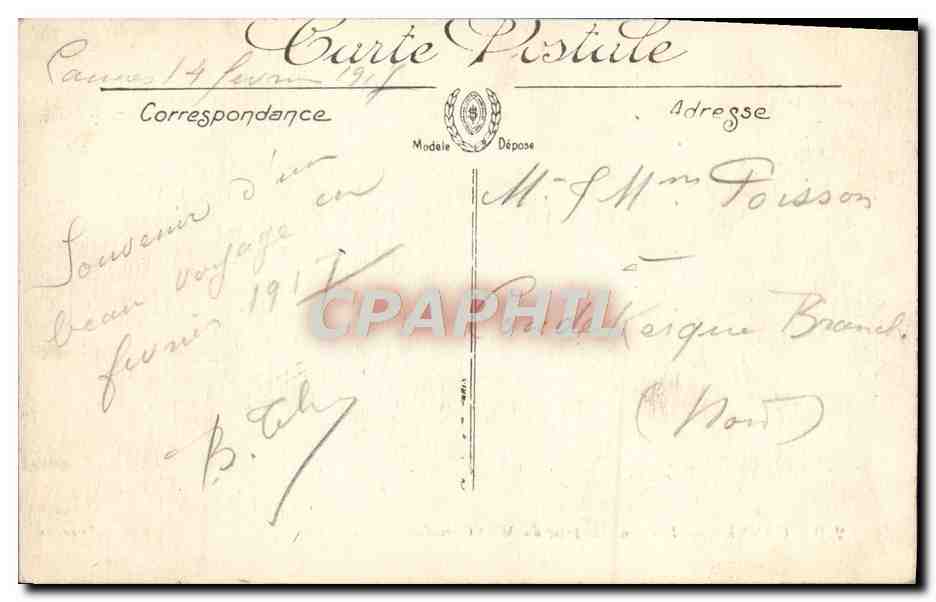 CPA Cannes Vue Generale Prise Du Mont Chevalier — Verso