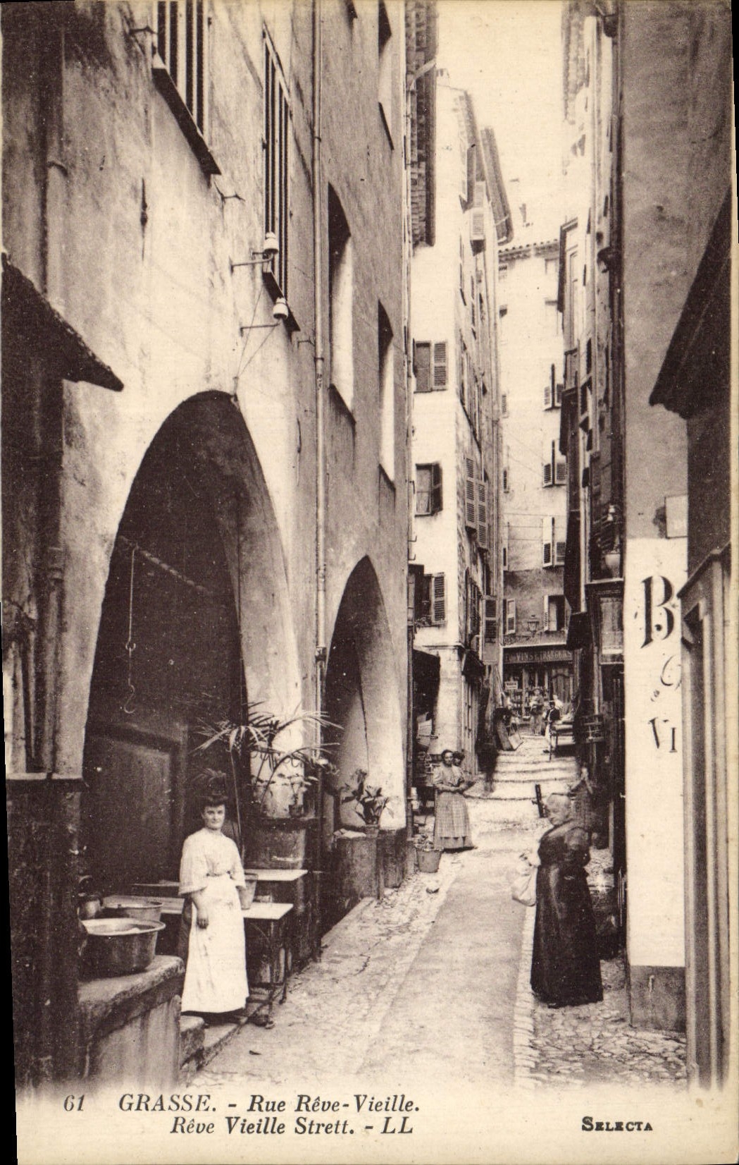CPA Grasse Rue Reve Vieille Femmes Folklore 