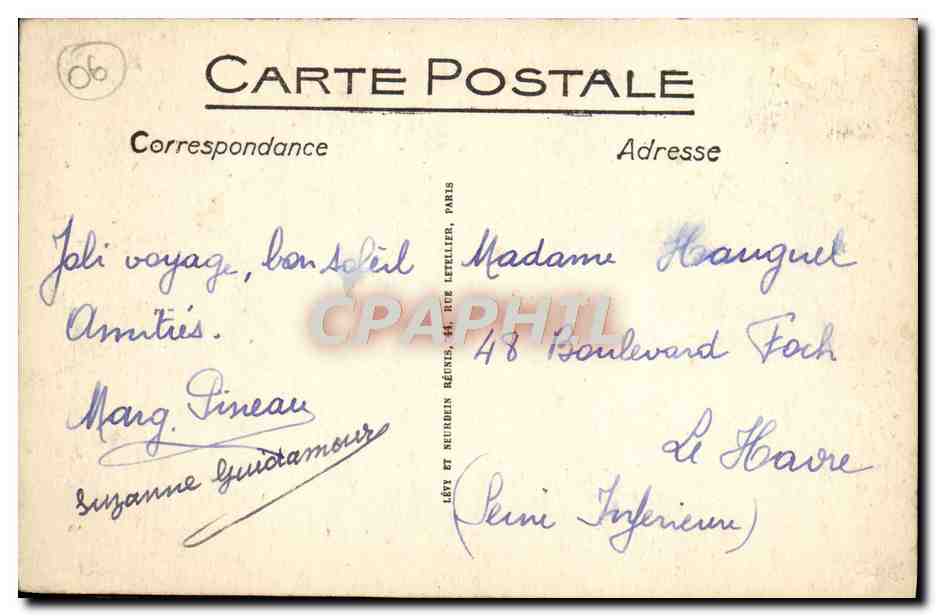 CPA Grasse Rue Tracastel  — Rückseite