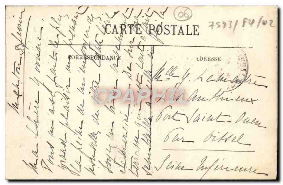 CPA Menton La Baie De Garavan Prise Des Terrasses De La Villa — Rückseite