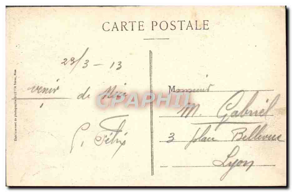 CPA Nice Prise Du Chateau Entre Les Pins — Verso