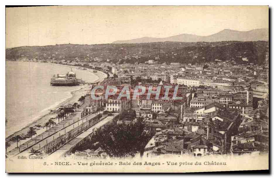CPA Nice Vue Generale Baie Des Anges Vur Prise Du Chateau