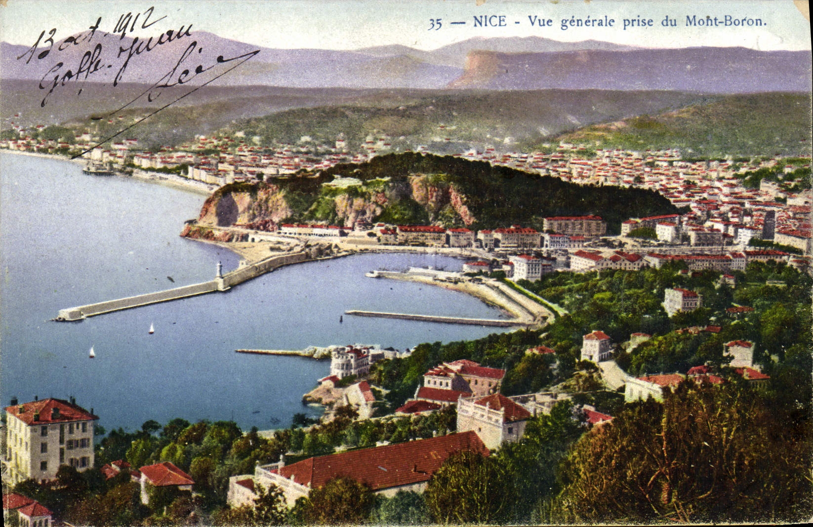 CPA Nice Vue Generlae Prise Du Mont Boron