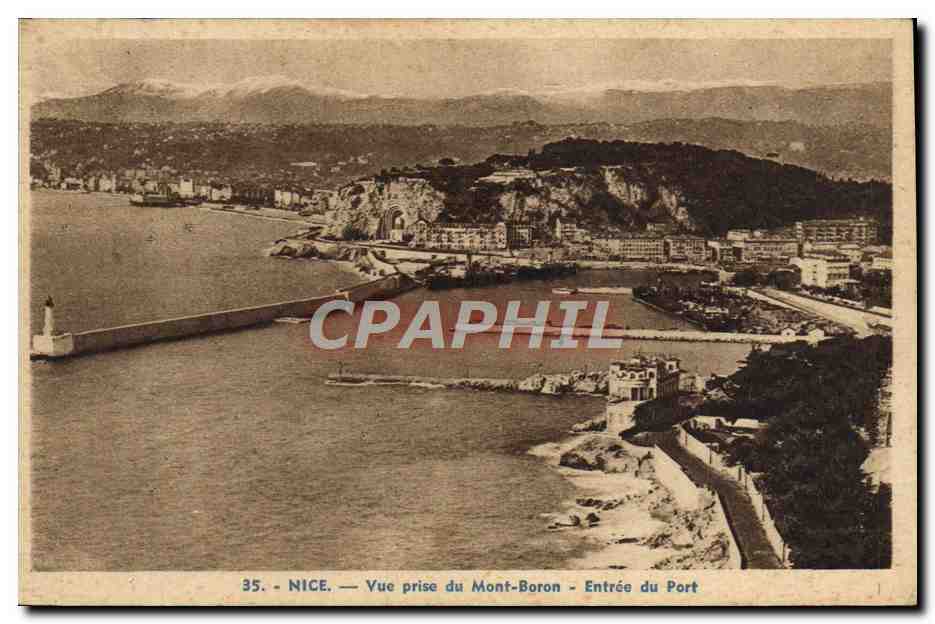 CPA Nice Vue Prise Du Mont Boron Entree Du Port