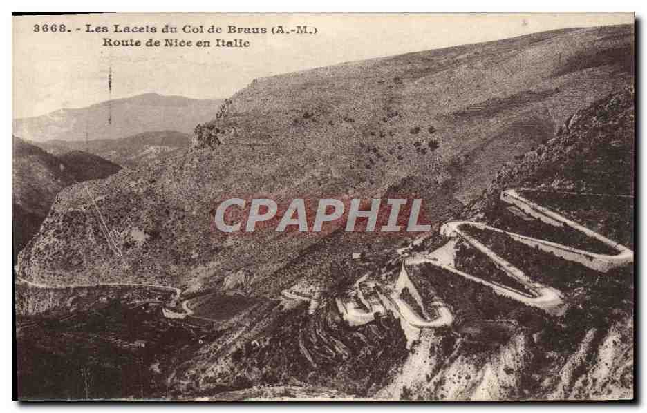 CPA Les Lacets Du Col De Braus Route De Nice En Italie