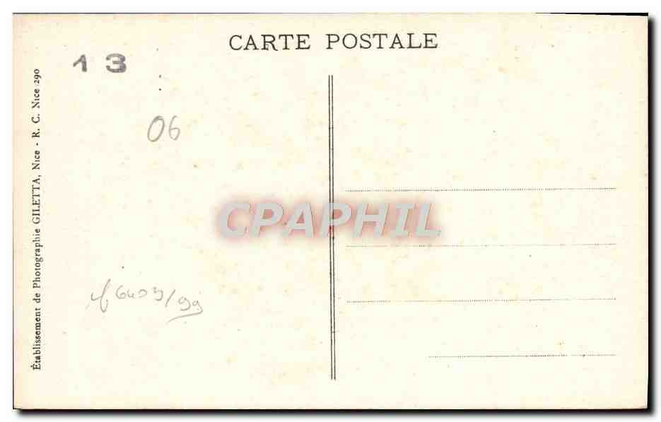 CPA Les Lacets Du Col De Braus Route De Nice En Italie — Rückseite