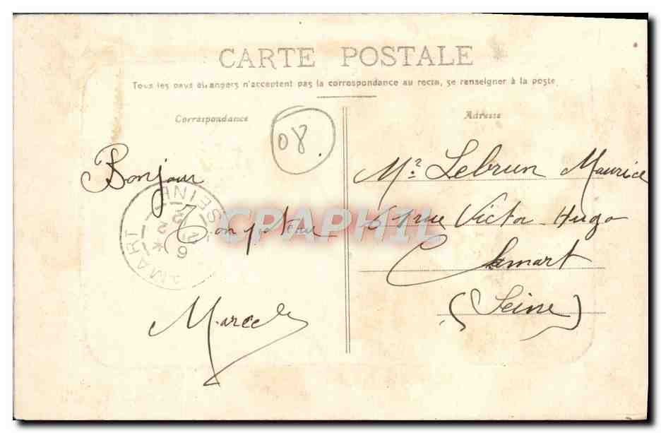 CPA Givet Vallee De la Meuse Caserne Rouge Militaria — Rückseite