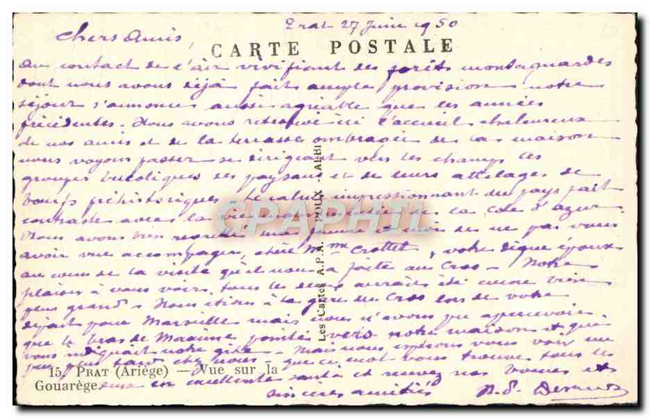 CPA Prat Vue Sur La Gouarege — Rückseite