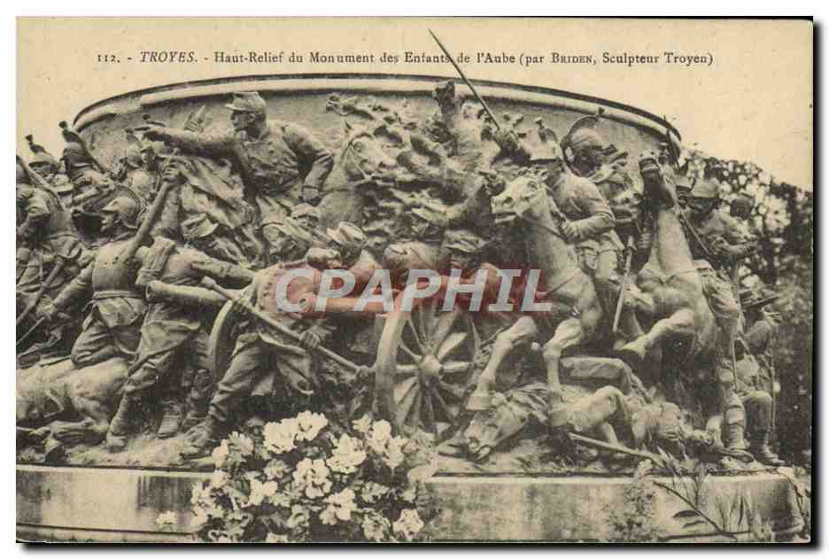 CPA Troyes Haut Relief Du Monument Des Enfants De l'Aube