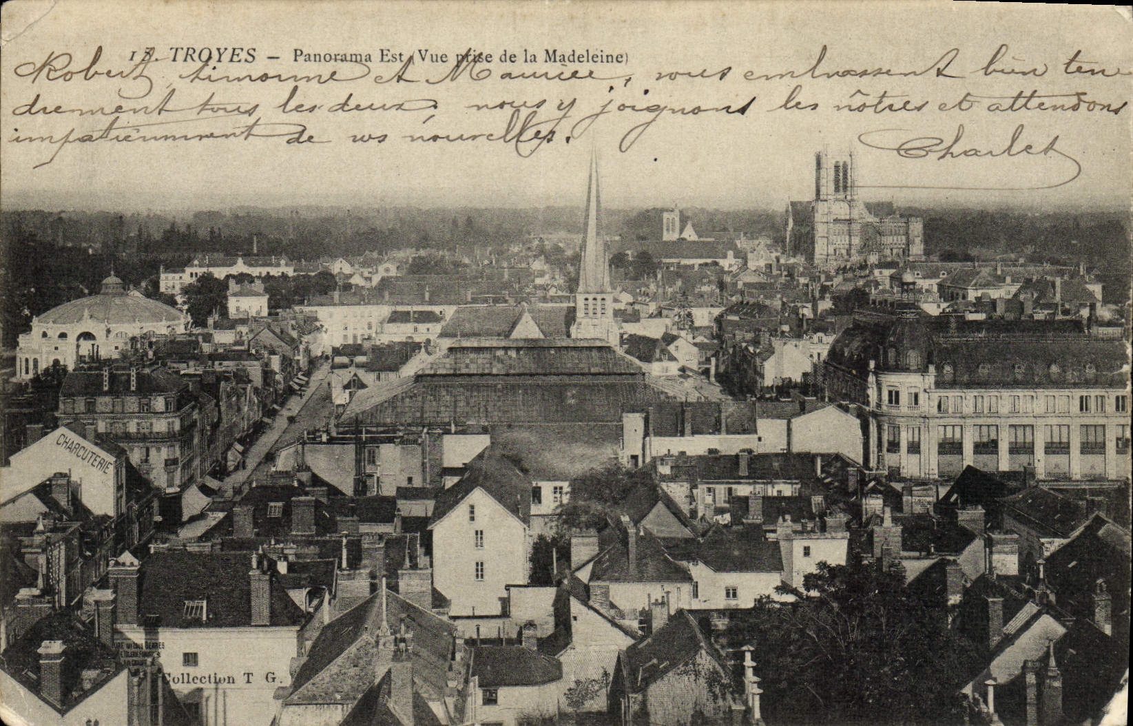 Troyes — Panorama Est, Vue prise de la Madeleine — Charcuterie, Collection T.G.