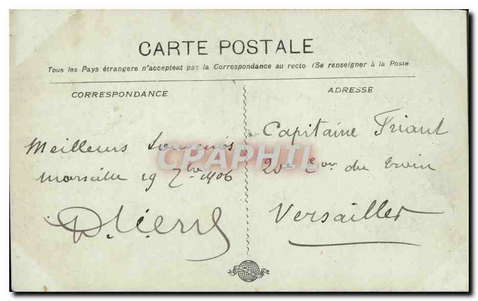 CPA Marseille L'Entree Du Vieux Port — Verso