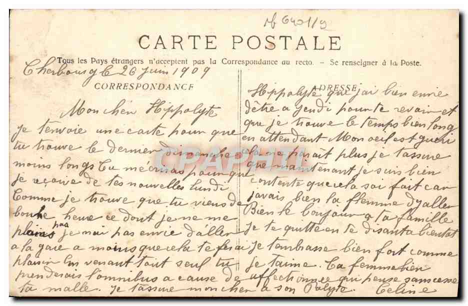 CPA Marseille La Cannebiere Tramways — Rückseite