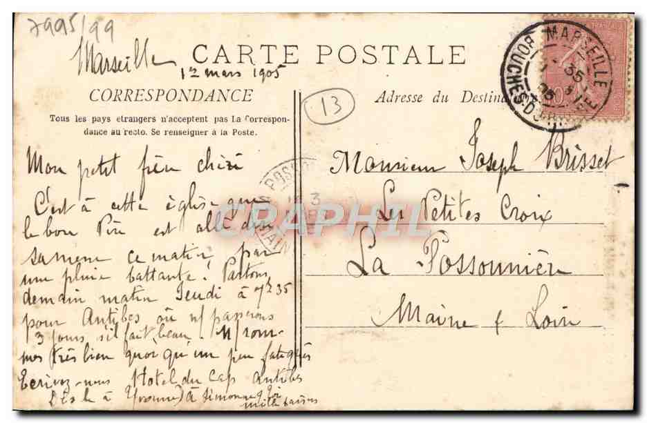 CPA Marseille Les Reformes Et Le Monument Des Mobiles — Rückseite
