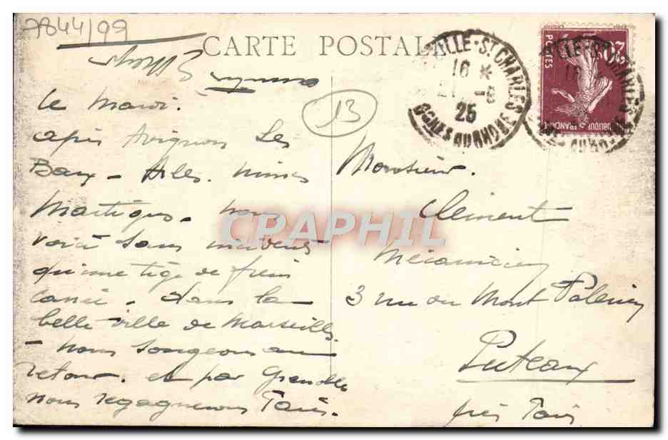 CPA Marseille Bassin Du Carenage Et N D De La Garde Bateaux — Verso
