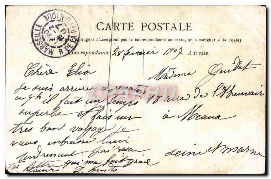CPA Marseille Les Enfants Des Bouches Du Rhone — Rückseite
