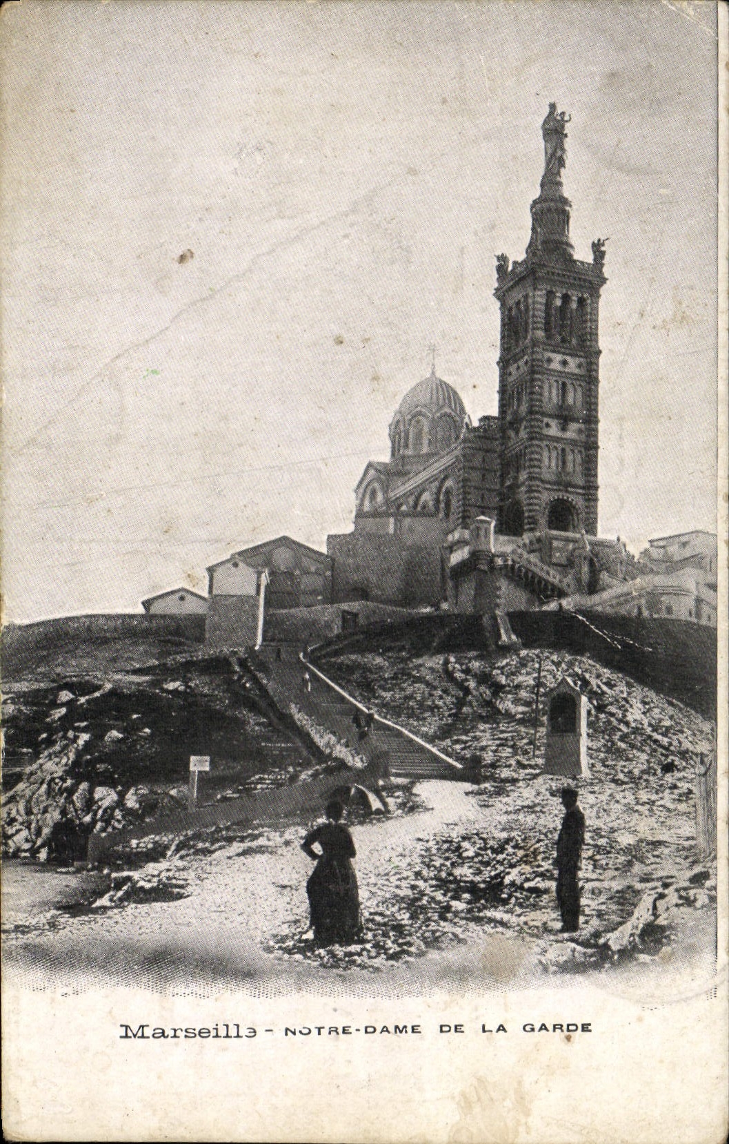 CPA Marseille Notre Dame De La Garde Publicite Grande Cavalcade 13 aout 1905 Loterie 