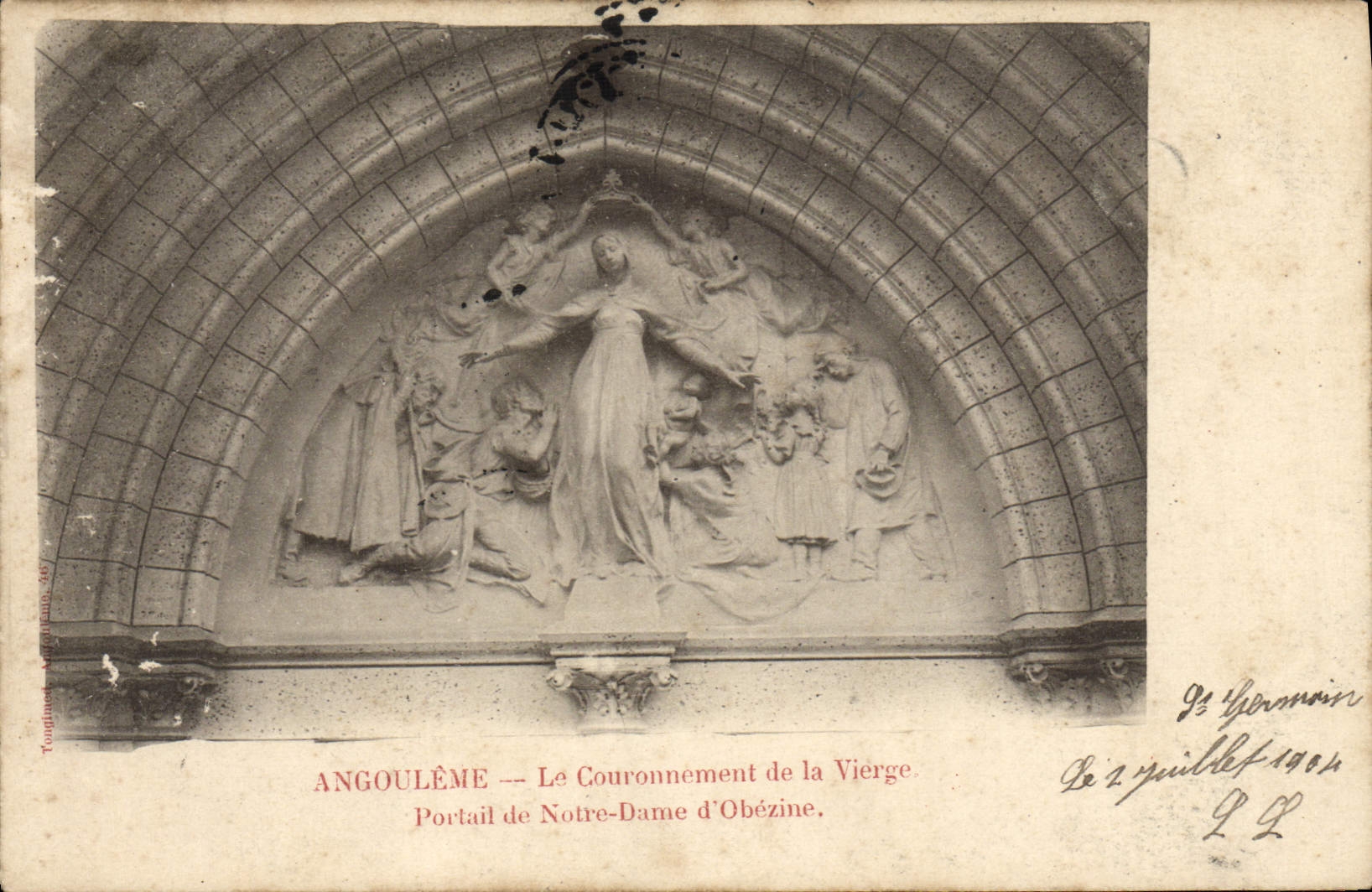 Angoulême — Le Couronnement de la Vierge. Portail de Notre-Dame d'Obézine — Toulonin & Compagnie, n° 387