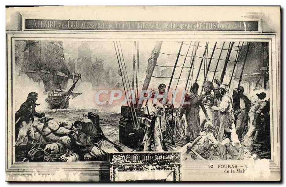 CPA Fouras Tabteau De La Mairie Affaire des brulots Ile d'Aix 12 avril 1809 