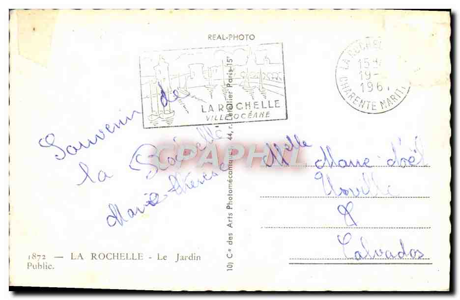 La Rochelle - Le Jardin Public — éditeur Cap, n°10 — Back