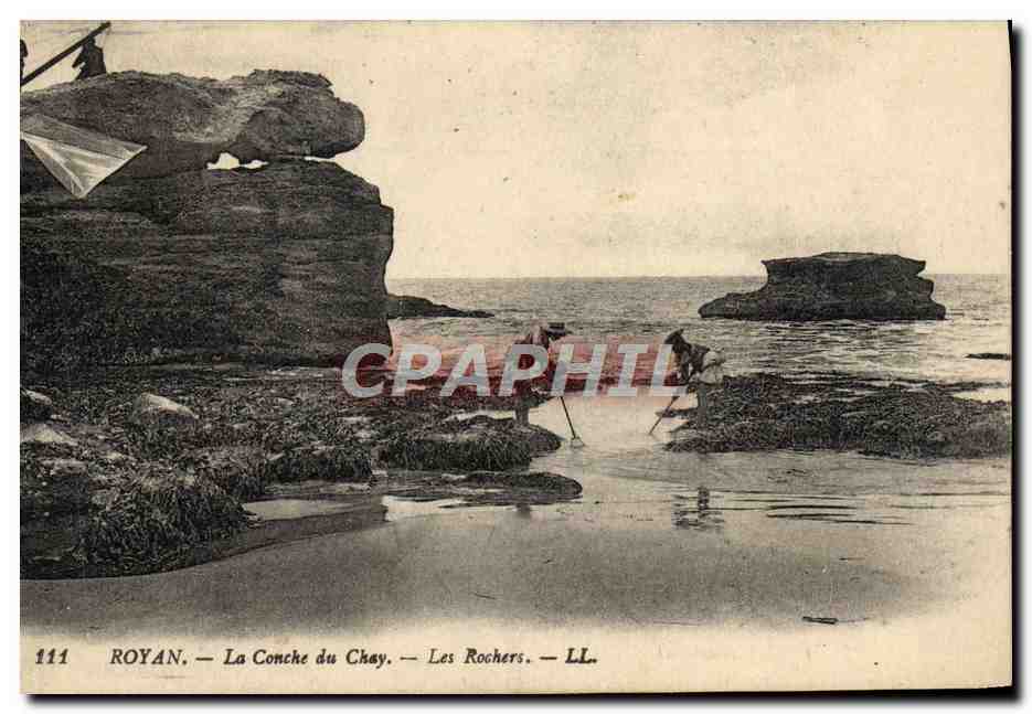 CPA Royan La Conche Du Chay Les Rochers Peche 
