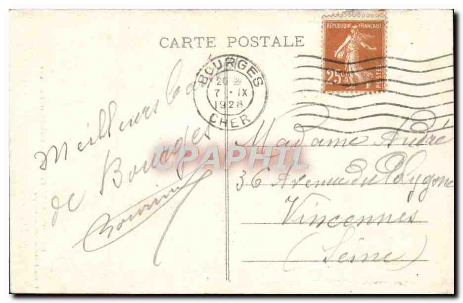 CPA Bourges Cathedrale Portail Saint Guillaume — Verso