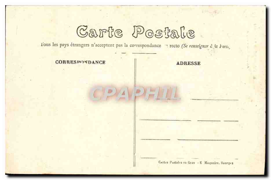 CPA Bourges Le Musee Ancien Hotel Cujas — Verso