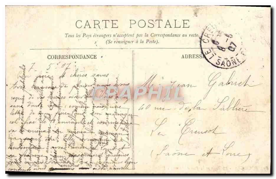 CPA Bourges Le Pont et la Rue d'Auron  — Rückseite