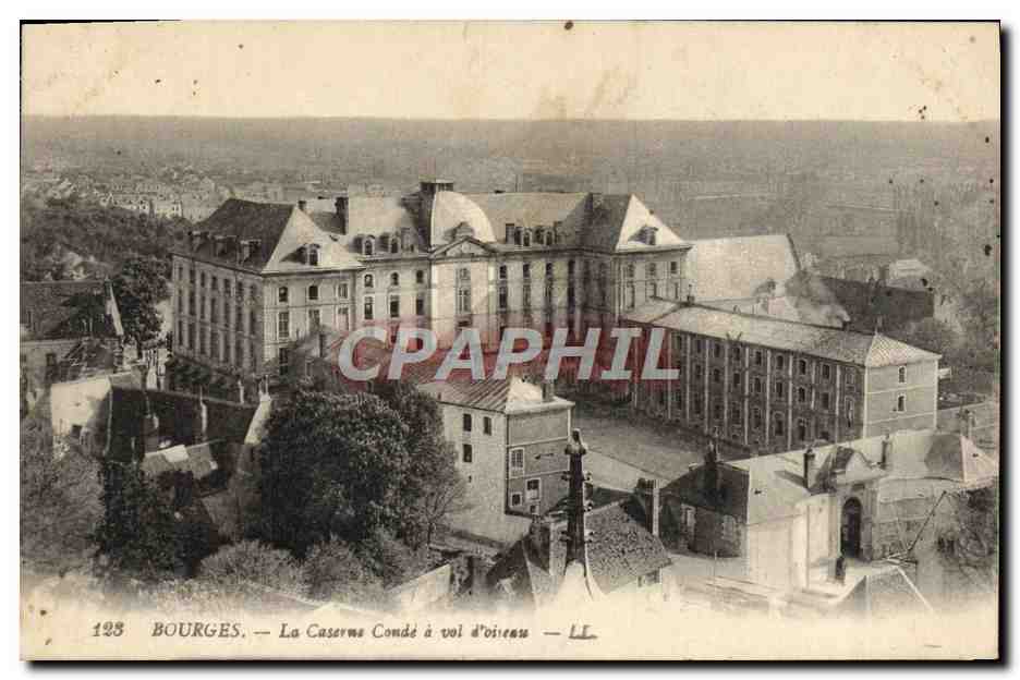 CPA Bourges La Caserne a vol d'oiseau Militaria 