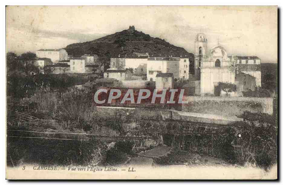 CPA Cargese Vue vers I'Eglise Lafine
