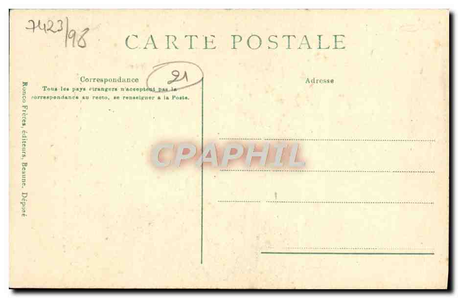 Hôtel Dieu, La Grande Salle ou Grand' Chambre à Beaune — éditeur Buncos Frères, n° 2423/98 — Verso