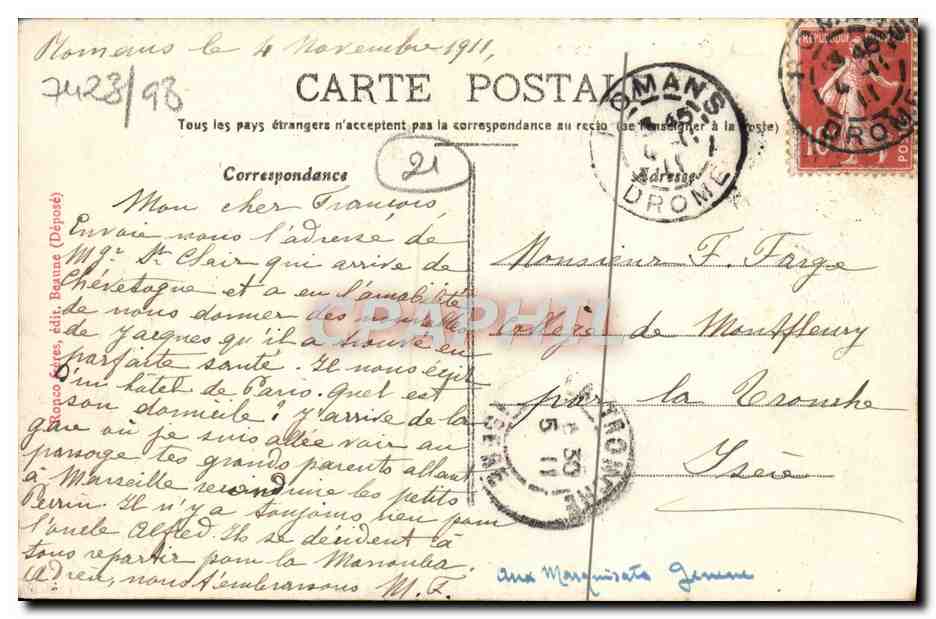 CPA Beaune Hotel Dieu Cour d'honneur  — Rückseite