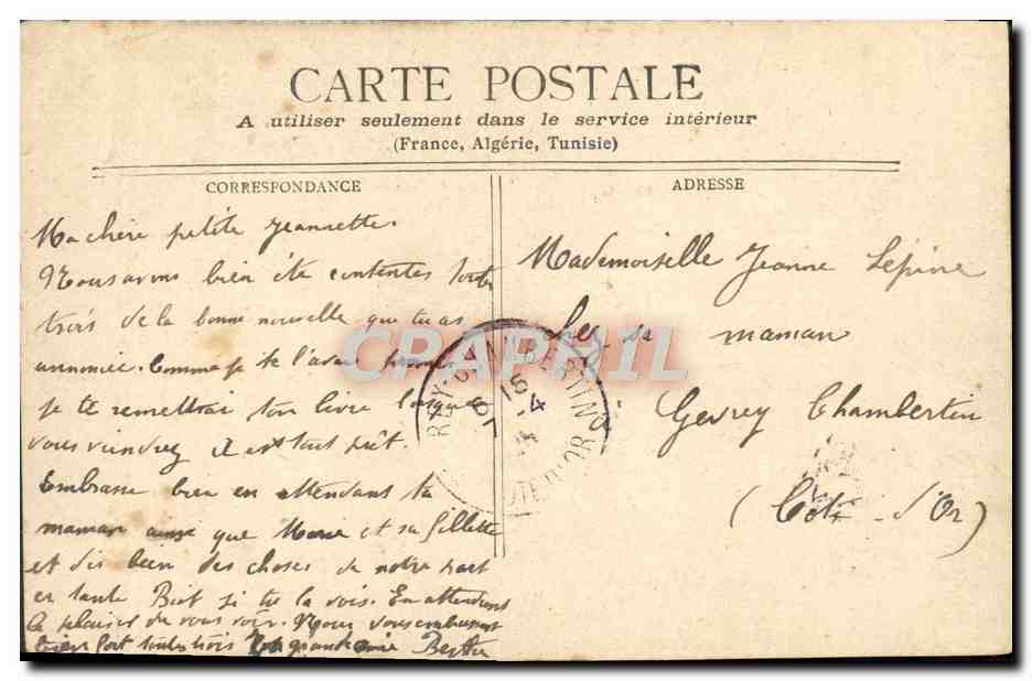 CPA Dijon Eglise Et Jean — Verso