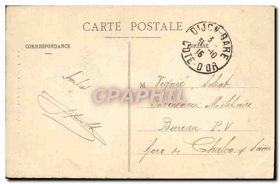 CPA Dijon Puits damour — Rückseite