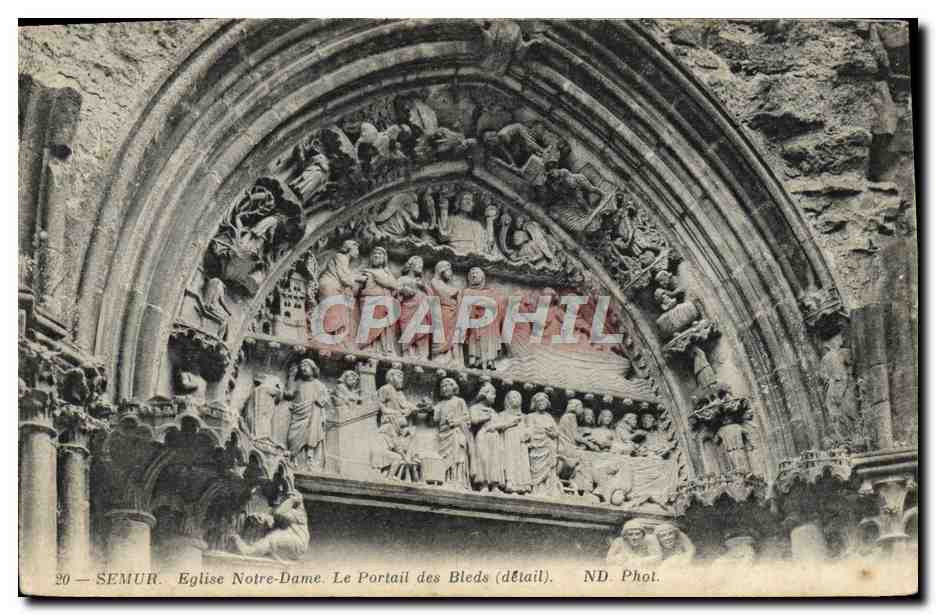 Semur. Kirche Notre-Dame. Der Portal der Bleds (Detail) — ND Phot.