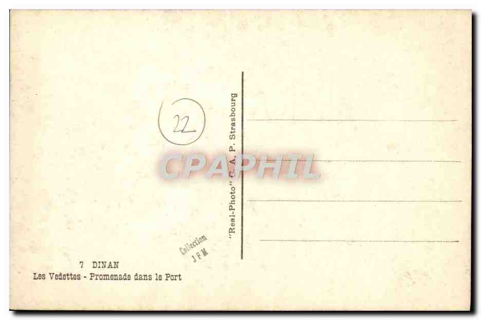Dinan - Promenade dans le Port — C.A. P. Strasbourg, n°7 — Achterkant