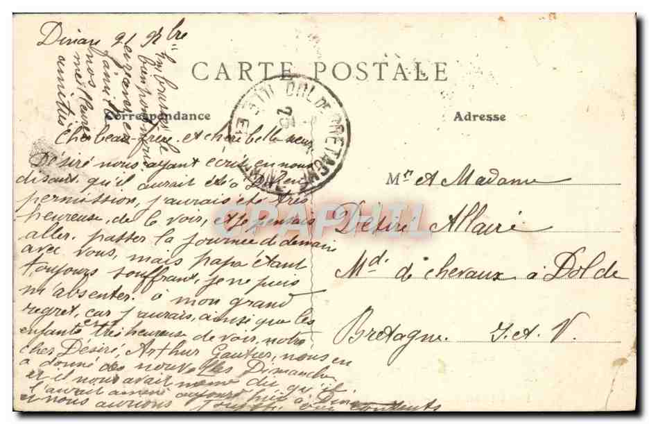 Dinan (C.-du-N.) — Vue sur la Rance, prise de la Tour Sainte-Catherine — Edit. J. Passemard, Dinan — Rückseite