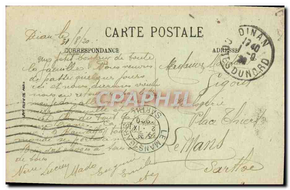 CPA Dinan La Rue de Jerzual — Rückseite