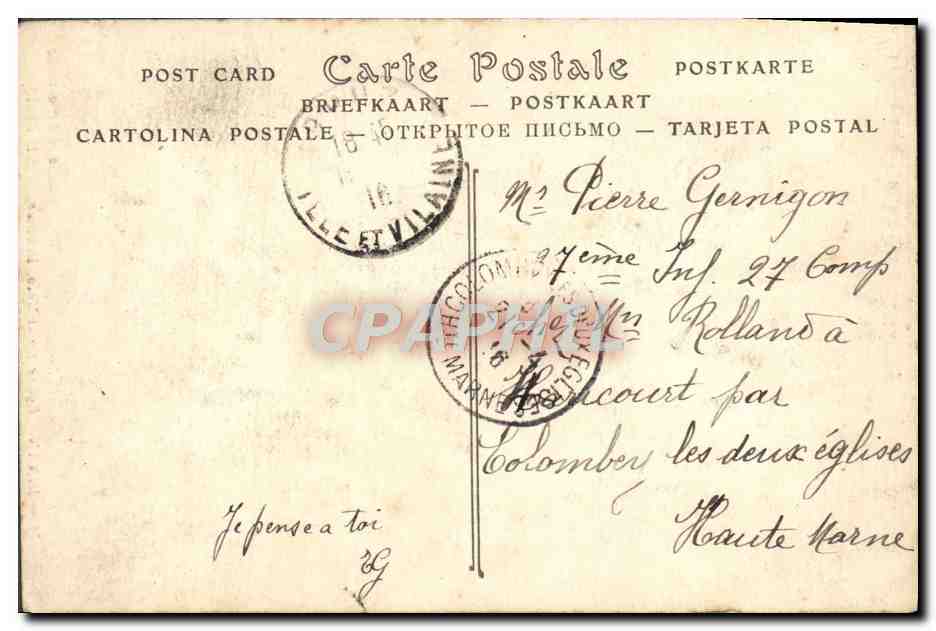 CPA Dinan Eglise Saint Malo Benitier Diable — Rückseite