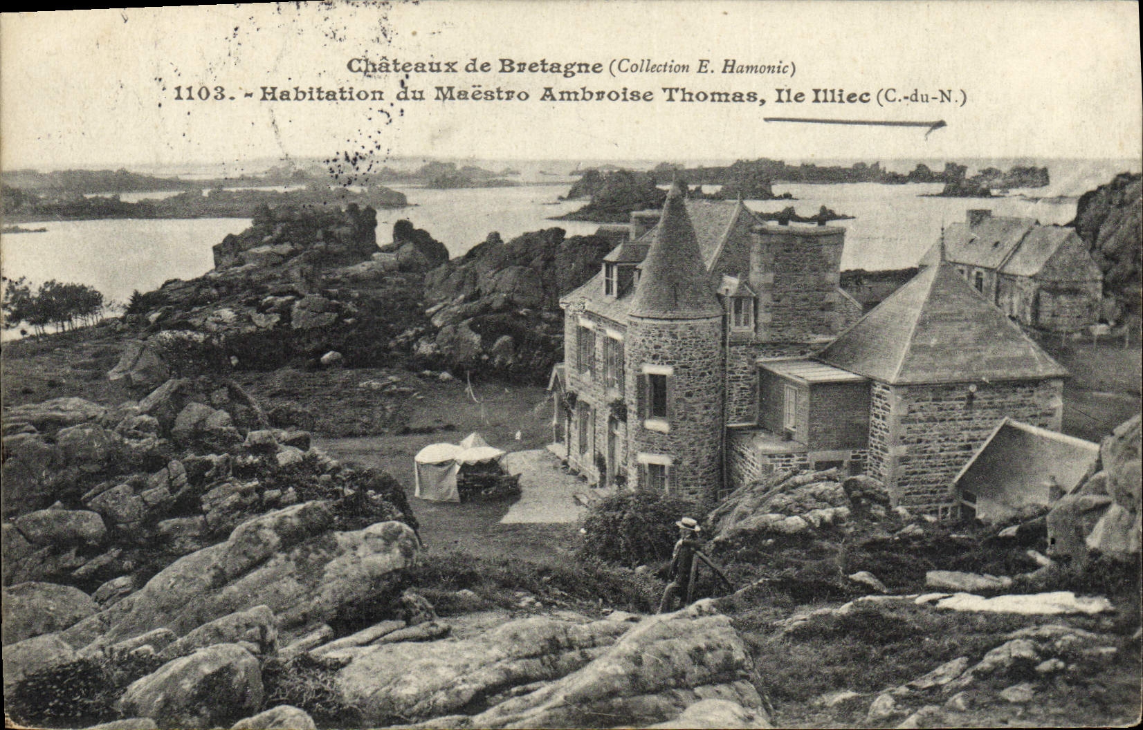Châteaux de Bretagne — Habitation du Maëstro Ambroise Thomas, Île Illeic (C.-du-N.) — Collection E. Hamonic, n° 1103