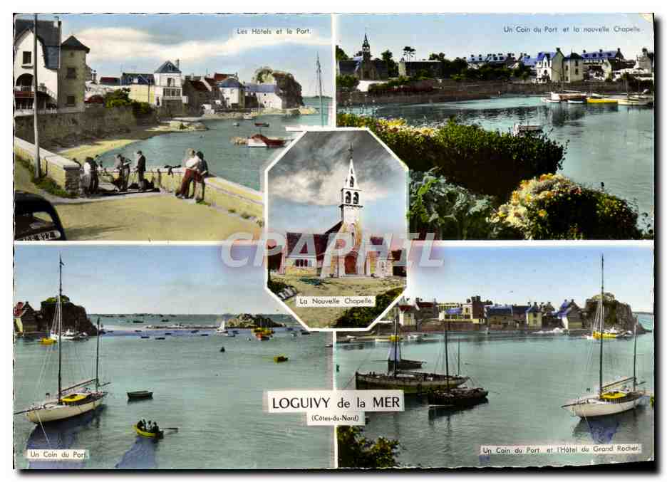 CPM Loguivy de la Mer Les hotels et le port Hotel du Grand rocher 