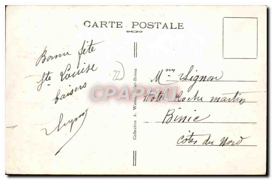 CPA La Bretagne Pittoresque Pordic La Chapelle de la Croix Guingard — Rückseite