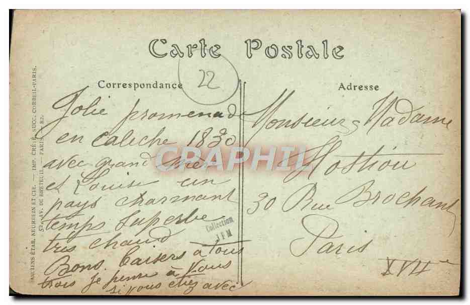 Port-Blanc (Côtes-du-Nord) — Le Château d'Ambroise Thomas à Ville d'Illeé — éditeur anonyme, n° 102 — Rückseite