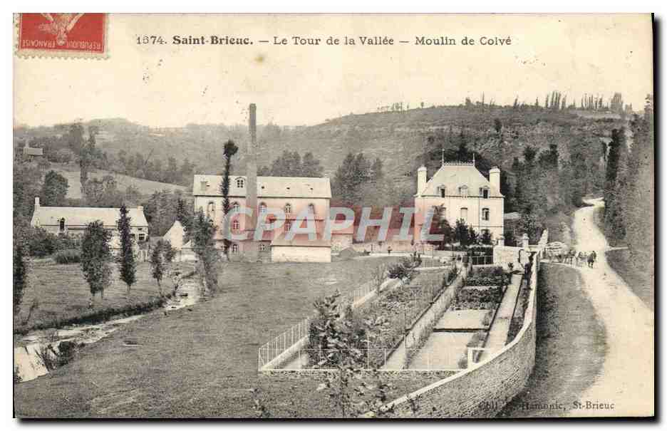 Saint-Brieuc — Le Tour de la Vallée — Moulin de Colvé — Éditeur : H. Hamon, St-Brieuc