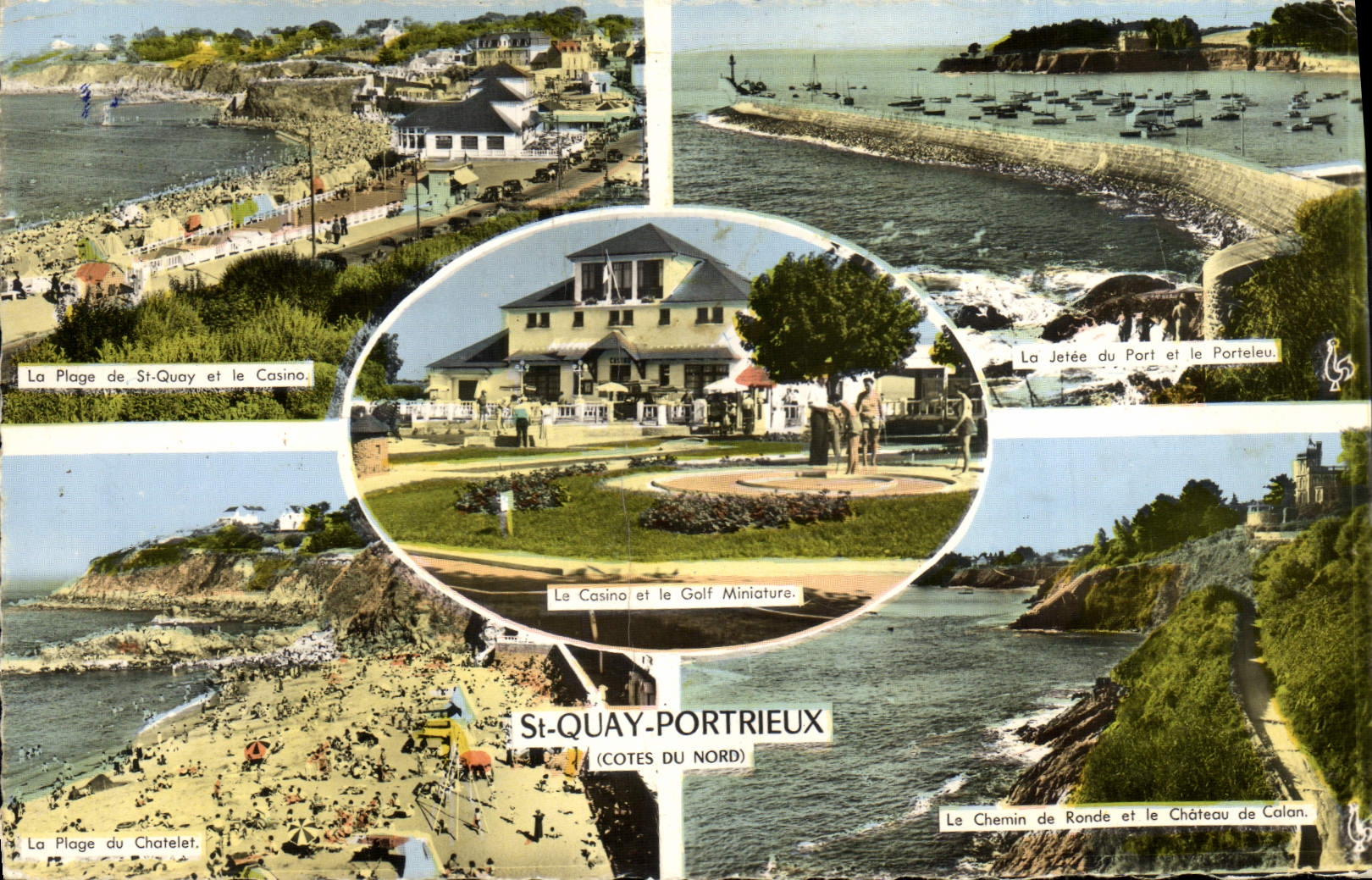 St-Quay-Portrieux (Côtes du Nord) — Panoramablick mit Strand, Casino und Pier — Verlag Les Tirages Modernes